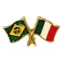 Kit 10 Bótom Pim Bandeira Brasil X Itália Folheado A Ouro
