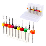 Kit 10 Brocas Fresas Topo Raiadas Cnc Micro Retifica