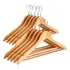 Kit 10 Cabides Madeira Natural Camisas Blusas Calças Etc