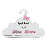 Kit 10 Cabides Nuvem Porta Laço Menina Girl Rosa Lacinhos