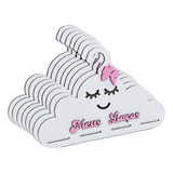Kit 10 Cabides Nuvem Porta Laço Menina Girl Rosa Lacinhos
