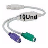 Kit 10 Cabo Adaptador Conversor Usb P 2 Ps2 Teclado Mouse