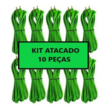 Kit 10 Cabo Rca 5m Plug L 90º Blindado Technoise Verde