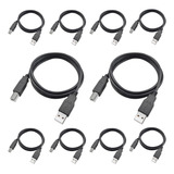 Kit 10 Cabos Impressora Usb 2 0 C 5 Metros Hp Samsung Epson