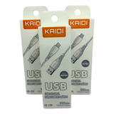 Kit 10 Cabos Kaidi V8 Carregamento Dados Atacado Revenda