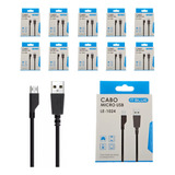 Kit 10 Cabos Micro Usb V8 Lote Atacado Revenda Nota Fiscal