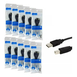 Kit 10 Cabos Usb Para Impressora Scanner Universal Atacado