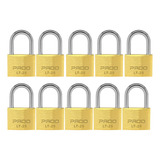 Kit 10 Cadeados Latão Pado Lt 25mm Mesmo Segredo Mesma Chave