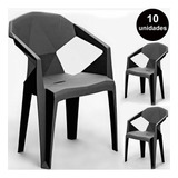 Kit 10 Cadeira Plástico Resistente Para