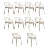 Kit 10 Cadeiras Allegra Resistente Varanda Jardim Cor Preto
