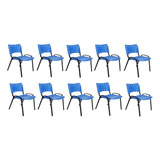 Kit 10 Cadeiras Empilhavel Fixa Escolas