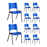 Kit 10 Cadeiras Iso Plástica Empilhável Ideal Para Igrejas