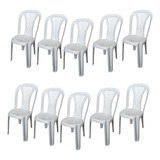Kit 10 Cadeiras Plástica Branca Bistrô