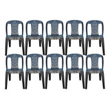Kit 10 Cadeiras Plástica Preta Bistro P  Igreja Alugar Festa