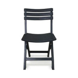 Kit 10 Cadeiras Preta De Plastico Dobravel Modelo Rustico