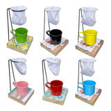 Kit 10 Café Gourmet Refil Pano C Caneca 90 Ml Coador Mini