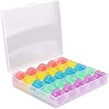 Kit 10 Caixa Organizador Box Estojo Plástico Com 25 Bobinas Altas Coloridas Para Maquina De Costura Domestica Reta