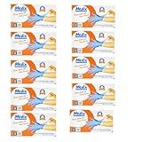 Kit 10 Caixas De Luvas Descartáveis Nitrílicas Azul Sem Pó Com 100 Unidades P