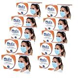 Kit 10 Caixas De Mascaras Azul Tripla 50 Unidades Descartável Com Elástico