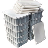 Kit 10 Caixas Plastica Organizadora 15 Litros Com Tampas