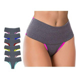 Kit 10 Calcinha Suplex Fitness Cós Alto Com Compressão