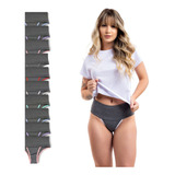 Kit 10 Calcinhas Segura Barriga Modeladora Cintura Alta Fit