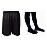 Kit 10 Calções Fut Com Forro 20 Pares Meião Profissional