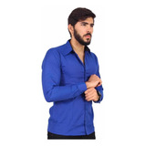 Kit 10 Camisas Social Masculina Slim Camiseta Manga Longa