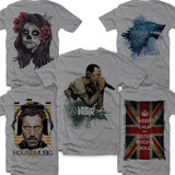 Kit 10 Camisetas Camisas Bandas Séries Filmes Artistas