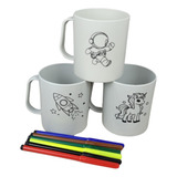 Kit 10 Caneca Magica Colorir Canetinha Lembrancinha Criança