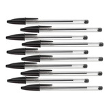 Kit 10 Canetas Esferográfica Cristal 1 0 Média Bic Preta