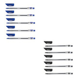 Kit 10 Canetas Ponta Média Macia 1 0 Azul E Preta