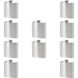 Kit 10 Cantil De Bolso Porta Bebida 236ml Em Aço Inox