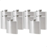 Kit 10 Cantil De Bolso Porta Bebida Whiskeira 207ml Inox