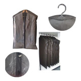 Kit 10 Capa Para Terno Roupas Zíper E Frente Transparente