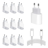 Kit 10 Carregadores Compatíveis iPhone Usb c Cabo Atacado