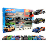 Kit 10 Carrinhos Hot Car Ferro Raros Cor Azul