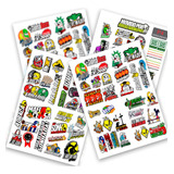 Kit 10 Cartelas Caminhão P4 Adesivos Carro Moto Bike Atacado