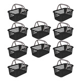Kit 10 Cesta Cestinha Plastica Supermercado Mercado