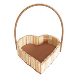 Kit 10 Cesta Coração Grande 30cm Madeira Com Alça