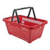 Kit 10 Cestinhas Plásticas P Supermercado 18 L Vermelho
