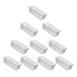 Kit 10 Cestos Organizador Multiuso Transparente 28x11x8cm