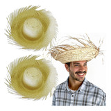 Kit 10 Chapéu Palha Desfiado Festa Junina Decoração Adulto