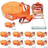 Kit 10 Cinta Catraca Amarração Caminhão Carga 3 T 9 Metros