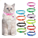 Kit 10 Coleira Para Gato Pet Com Sininho Anti Enforcamento