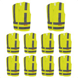 Kit 10 Colete Refletivo Segurança Faixa Sinalizador Trânsito
