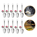 Kit 10 Colher De Arroz Grande Cabo Longo 100 Aço Inox 26cm