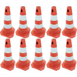 Kit 10 Cone De Sinalização Pvc 75cms Rígido Grande Epc
