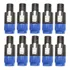 Kit 10 Conector Plug Speakon Tipo Neutrik 4 Polos Macho