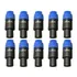 Kit 10 Conector Speakon Santo Angelo 4 Speaker Macho Polos